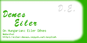 denes eiler business card